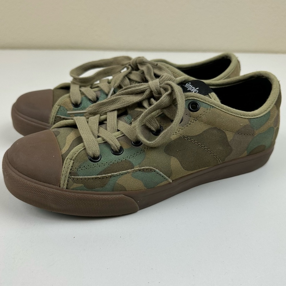 SIMPLE S1 Suede Low MENS 6.5 Camo Camouflage Print Suede Leather Sneakers Skater